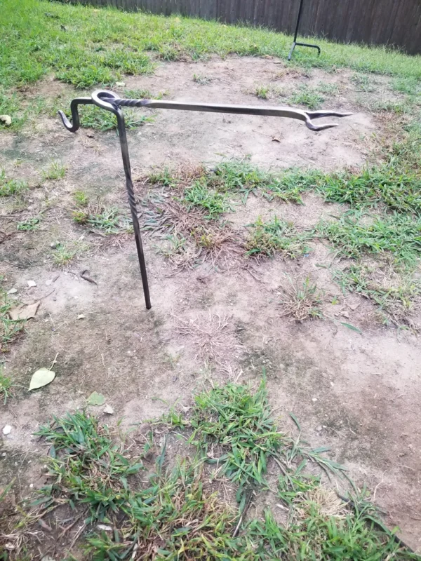 HAND FORGED campfire squirrel cooker fire irons - Image 8