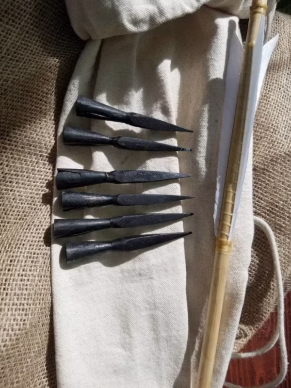 HAND FORGED needle BODKIN arrowheads 6 pack - Image 2