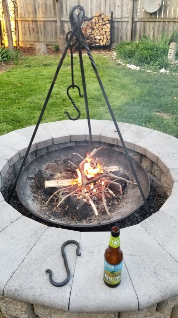 XL heavy duty forged camp cooking tripod holds OVER 95 POUNDS! seen on tv's , fallout, dinner: impossible - Image 3