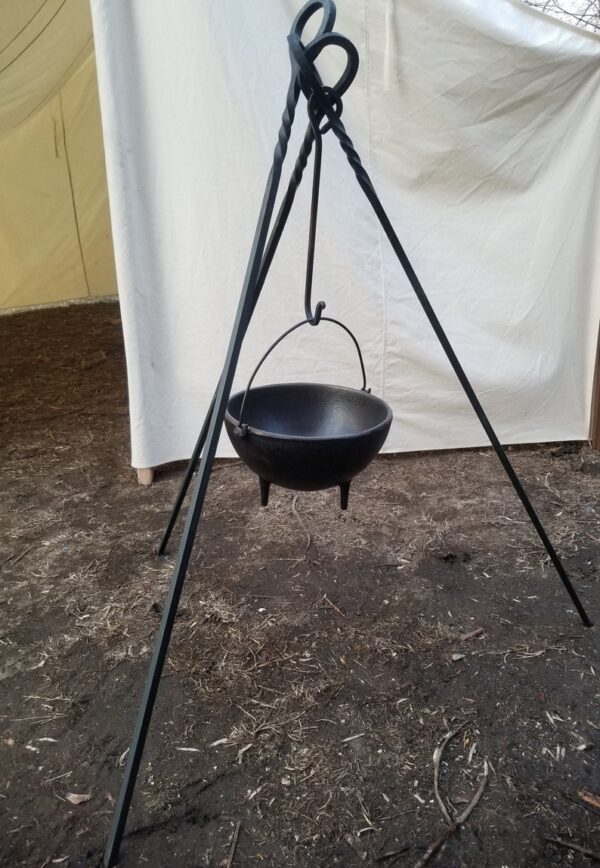 XL heavy duty forged camp cooking tripod holds OVER 95 POUNDS! seen on tv's , fallout, dinner: impossible - Image 4