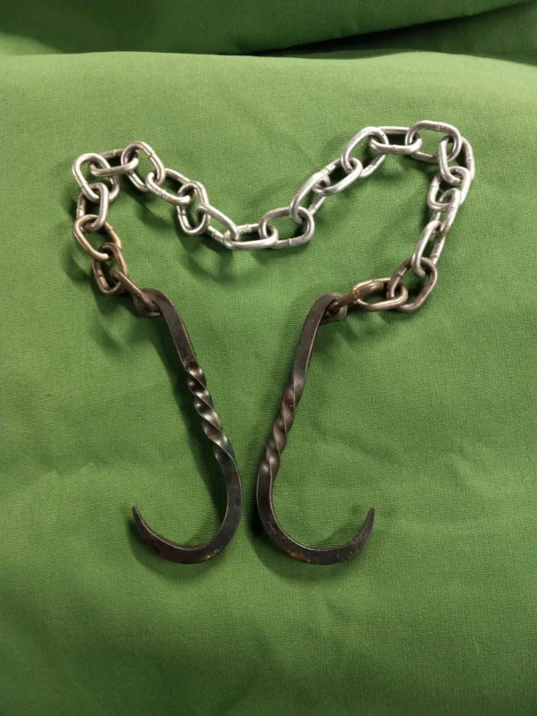 HAND FORGED adjustable hook and chain set for dutch ovens, pots - Image 3