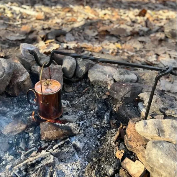 HAND FORGED campfire squirrel cooker fire irons