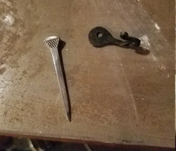 10 HAND FORGED small hooks
