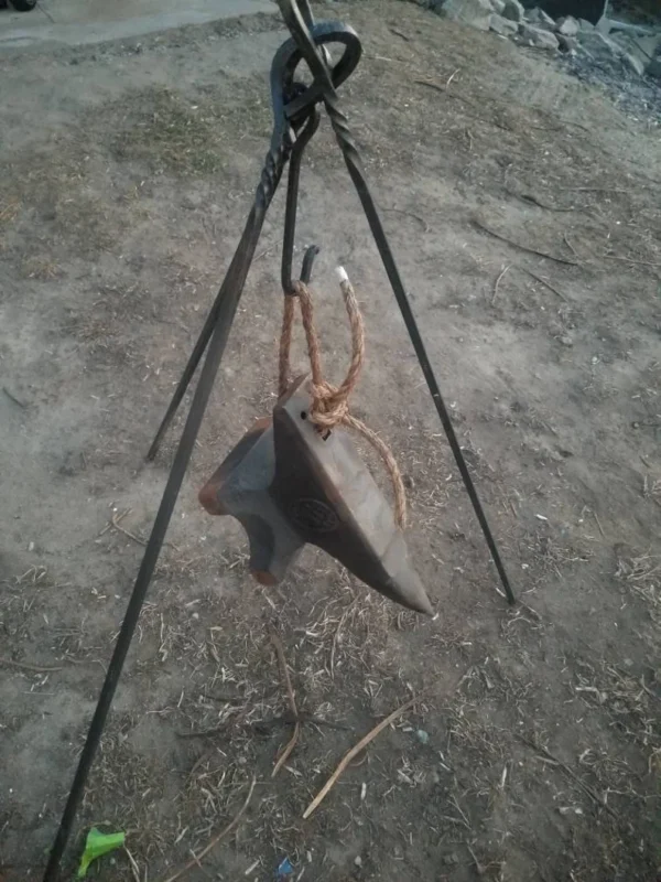 XL heavy duty forged camp cooking tripod holds OVER 95 POUNDS! seen on tv's , fallout, dinner: impossible - Image 3