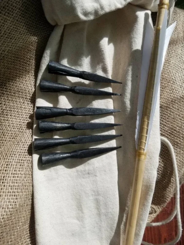 HAND FORGED needle BODKIN arrowheads 6 pack - Image 2