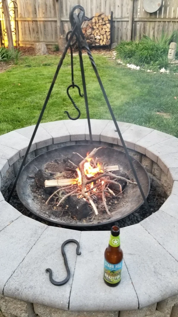 XL heavy duty forged camp cooking tripod holds OVER 95 POUNDS! seen on tv's , fallout, dinner: impossible - Image 5