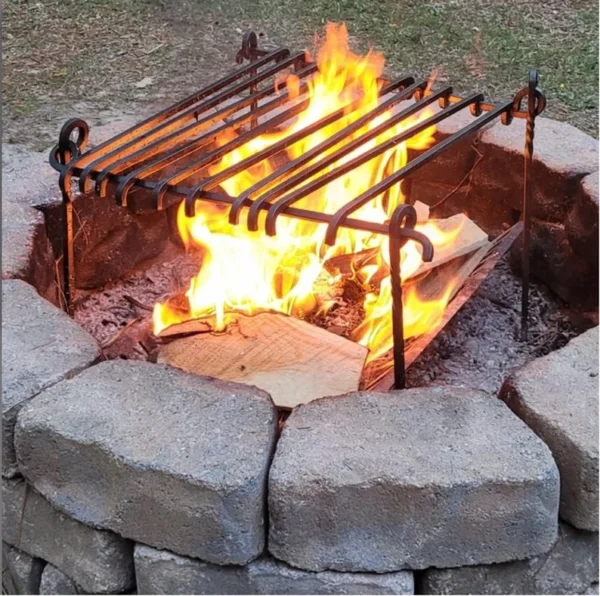 CAMP GRILL,24×24 hand forged, heavy duty. bag included! Seen on fallout